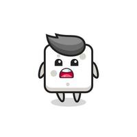 sugar cube illustration with apologizing expression, saying I am sorry vector