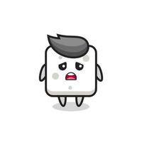 disappointed expression of the sugar cube cartoon vector