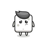 the lazy gesture of sugar cube cartoon character vector