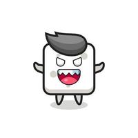 illustration of evil sugar cube mascot character vector