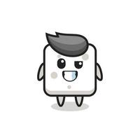 cute sugar cube mascot with an optimistic face vector