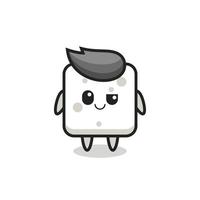 sugar cube cartoon with an arrogant expression vector