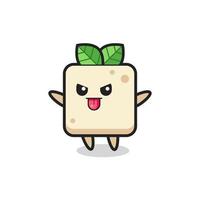 naughty tofu character in mocking pose vector