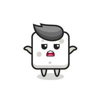 sugar cube mascot character saying I do not know vector