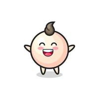 personaje de dibujos animados de perlas de bebé feliz vector