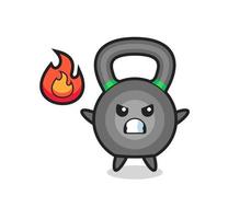 kettlebell character cartoon with angry gesture vector