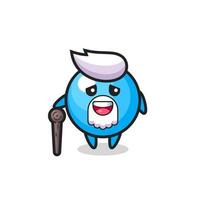 cute bubble gum grandpa is holding a stick vector