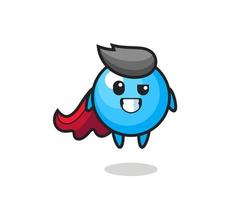 el lindo personaje de chicle como un superhéroe volador vector