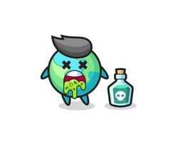 illustration of an earth character vomiting due to poisoning vector