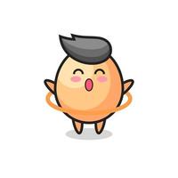 cute egg cartoon is playing hula hoop vector