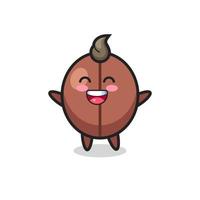 happy baby coffee bean cartoon character vector