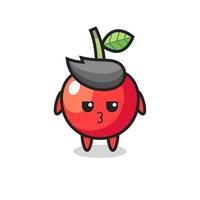 the bored expression of cute cherry characters vector