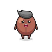 disappointed expression of the coffee bean cartoon vector