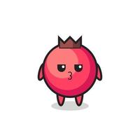 the bored expression of cute cranberry characters vector