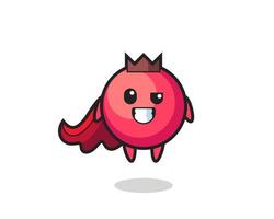 the cute cranberry character as a flying superhero vector