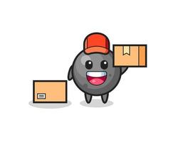 Mascot Illustration of cannon ball as a courier vector