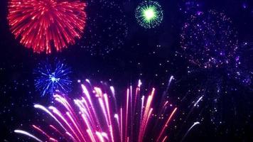 fuochi d'artificio animazione 4k brillanti fuochi d'artificio con luci bokeh video