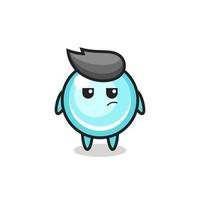 cute bubble character with suspicious expression vector