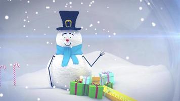 4K Merry Christmas concept animation with Cute animation video