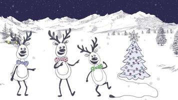 4k merry christmas-conceptanimatie met schattige animatie video