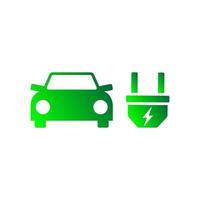 Green Electric Vehicle Charging Station Sign. vector