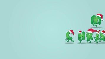 4K Merry Christmas concept animation with Cute animation