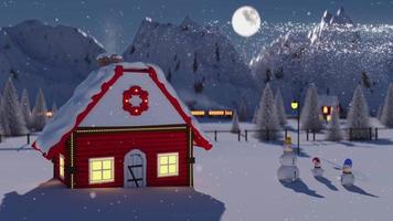 4K Merry Christmas concept animation with Cute animation video