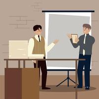 business people, businessmen working with documents vector