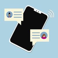 people smartphone chat bubbles connected by internet vector