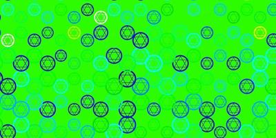 Light Blue, Green vector pattern with magic elements.