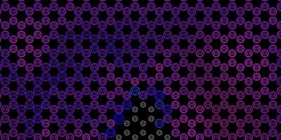 Dark Purple vector pattern with magic elements.