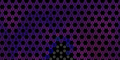 Dark Purple vector pattern with magic elements.