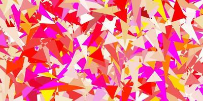 Light Pink, Yellow vector background with triangles.