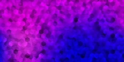 Light pink, blue vector backdrop with a batch of hexagons.