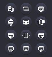 credit cards icons set for banking app, secure payment, add new card vector