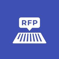 icono de vector de rfp, solicitud de propuesta