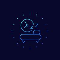 sleeping time line icon, vector