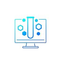 Science test icon with computer vector