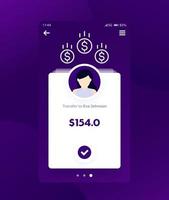 Banking, finance app, mobile ui design vector