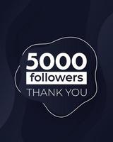 5000 seguidores, diseño de banner vectorial vector