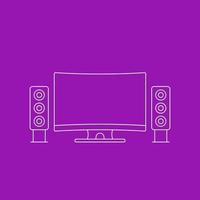 home theater, TV and audio systen, linear vector