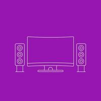 sistema de cine en casa, tv y audio, vector lineal