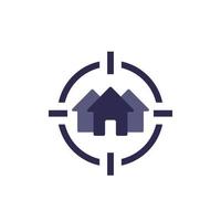 house search icon, real estate vector
