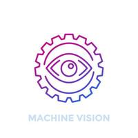 Machine vision icon, computer visual recognition line vector