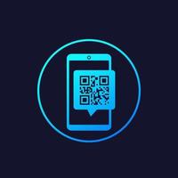 QR code and smartphone vector icon