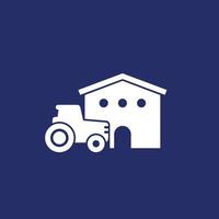 agrimotor and barn vector icon