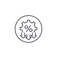 cost optimization and efficiency, vector line icon