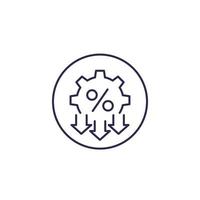 cost optimization and efficiency, vector line icon