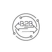 b2b, de empresa a empresa, icono de vector de línea