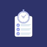 chronometer and checklist vector icon